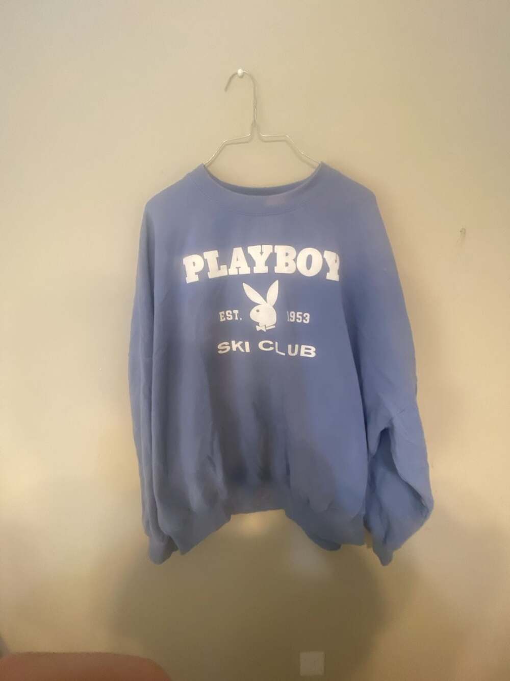 Playboy by PacSun Est. 1953 Ski Club Light Blue Crewneck Sweatshirt